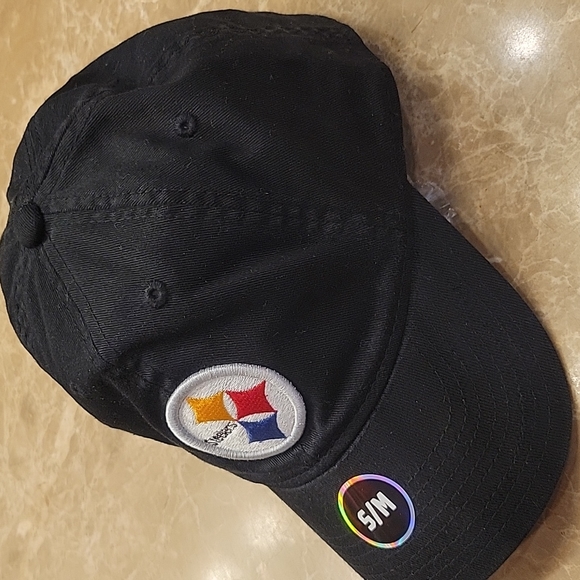 Team Apparel Pittsburgh Steelers NFL Black Baseball Cap, S/M or 7-1/4" - Picture 3 of 13